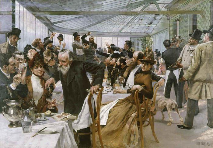 Hugo Birger Skandinaviska konstnarernas frukost i Cafe Ledoyen, Paris fernissadagen china oil painting image